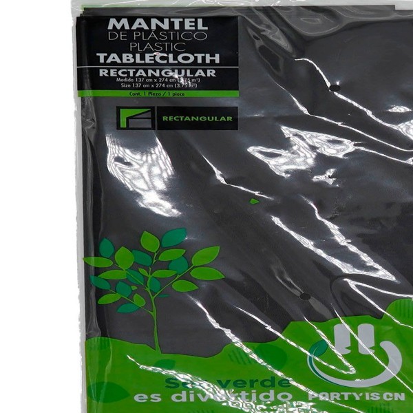 MANTEL PLASTICO RECT. PARTY NEGRO E12 C72